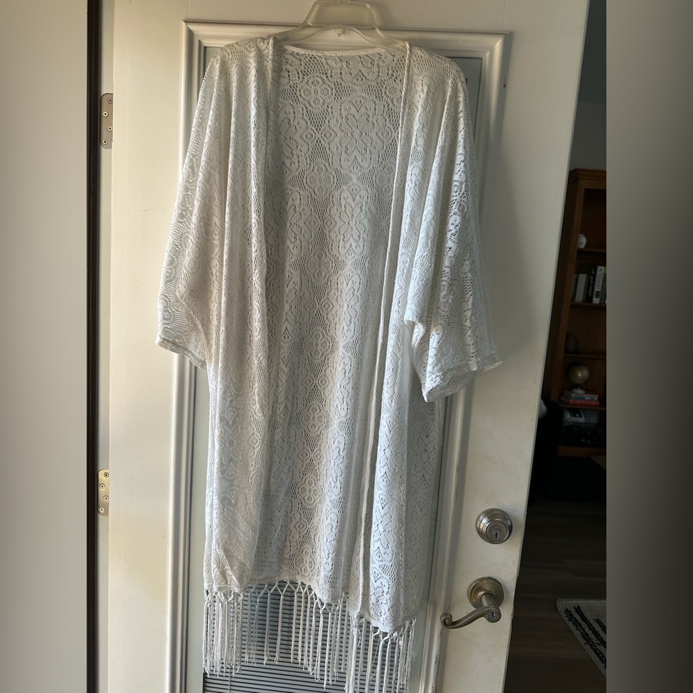 White Lace Kimono Cardigan